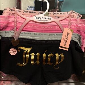 Juicy Couture Women's Athletic Shorts - Black, Pink, and Gray